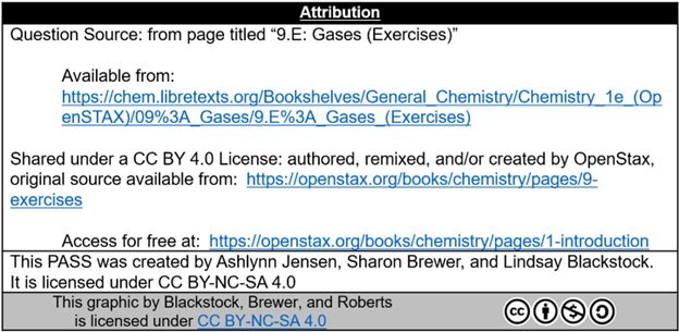 “Attribution” excerpt from a completed PASS template example. The resources used in the development of the completed PASS are clearly listed here. This promotes appropriate use of CC licensing and acknowledges intellectual property and creative contributions wherever possible/whenever available.