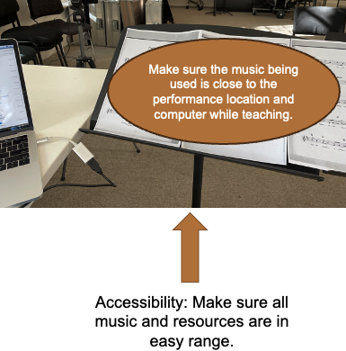 Accessibility to devices and music within the learning environment