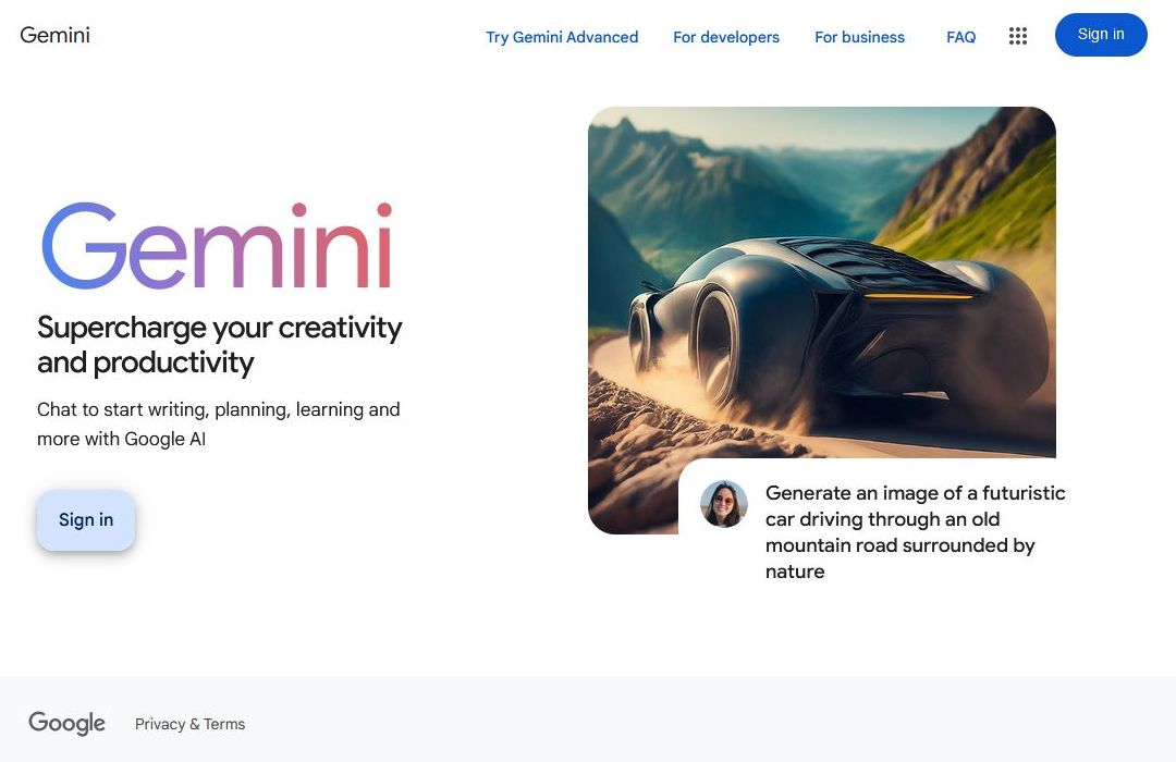 Screenshots of the main free AI tools: (b) Gemini