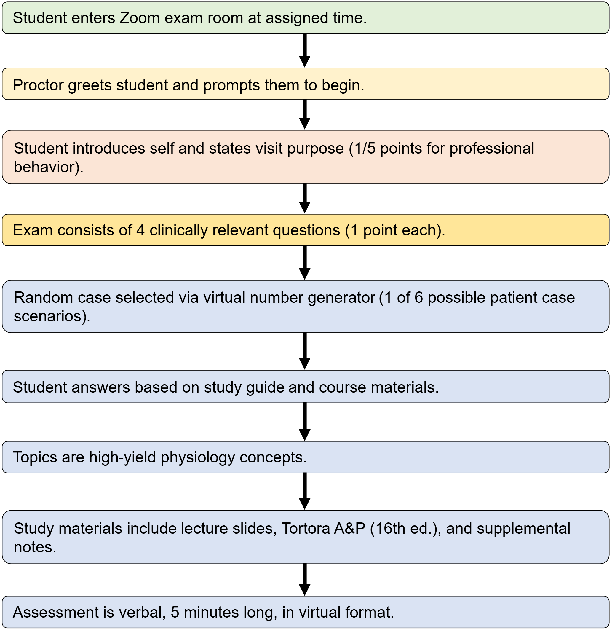 Workflow for verbal practical exams. Created in https://www.biorender.com/